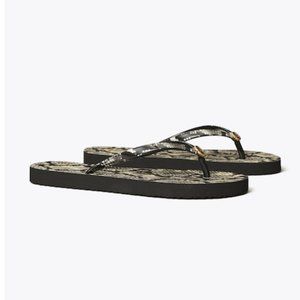 Tory Burch Printed-Strap Thin Flip-Flop, 8, NEW